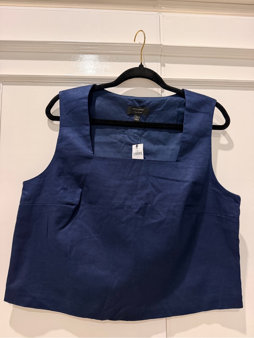 Banana Republic Navy Square Neck Sleeveless Tank